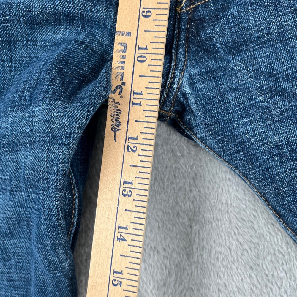 Levi Strauss 501 Mens Dark Wash Button Fly Straight Leg Jeans W38 L32 - Picture 8 of 10